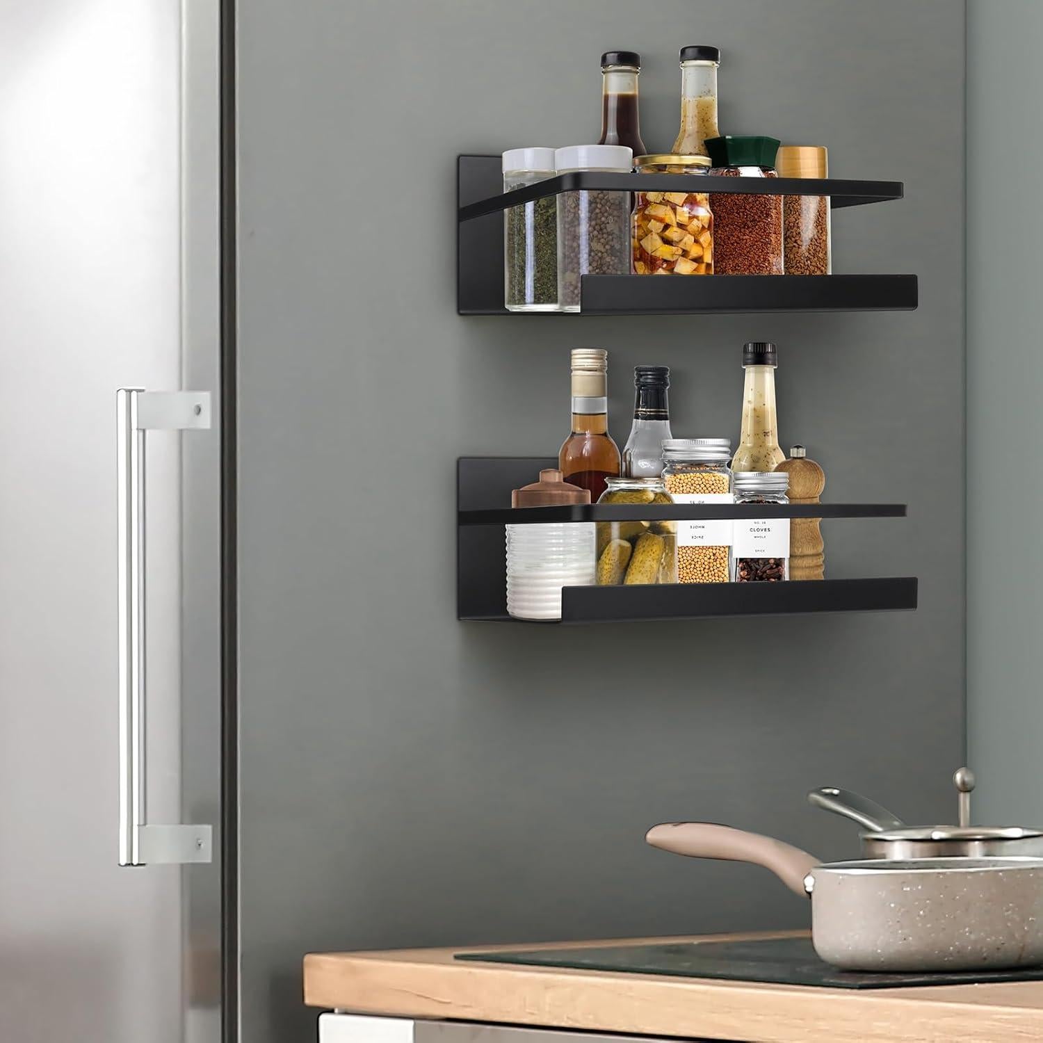 Estante Magnético para Especias Seropy - Paquete de 2, 24.4x12x9 cm