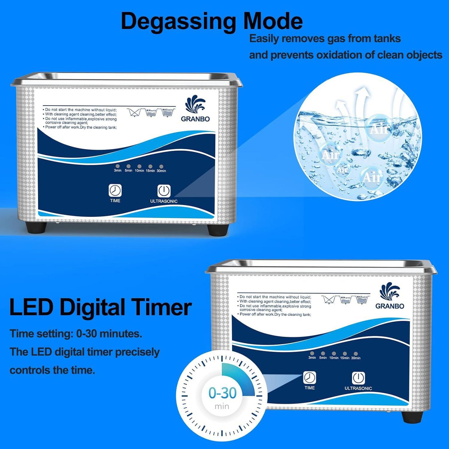 Máquina de Limpieza Ultrasónica 1L GRANBO 40kHz Digital