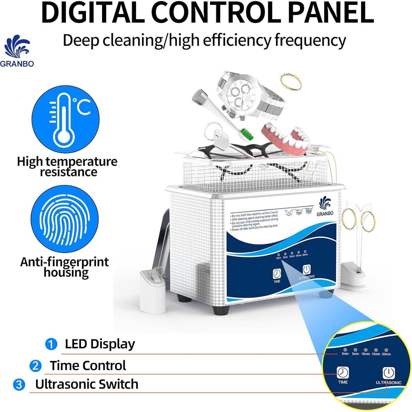 Máquina de Limpieza Ultrasónica 1L GRANBO 40kHz Digital