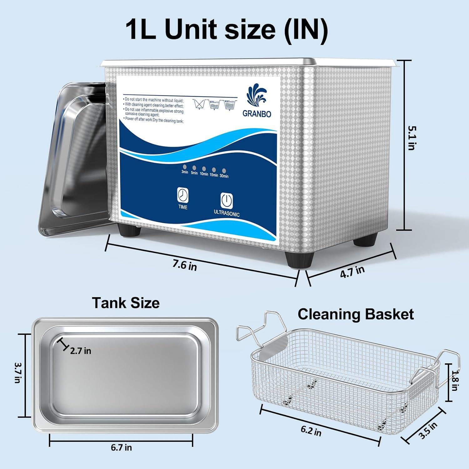 Máquina de Limpieza Ultrasónica 1L GRANBO 40kHz Digital