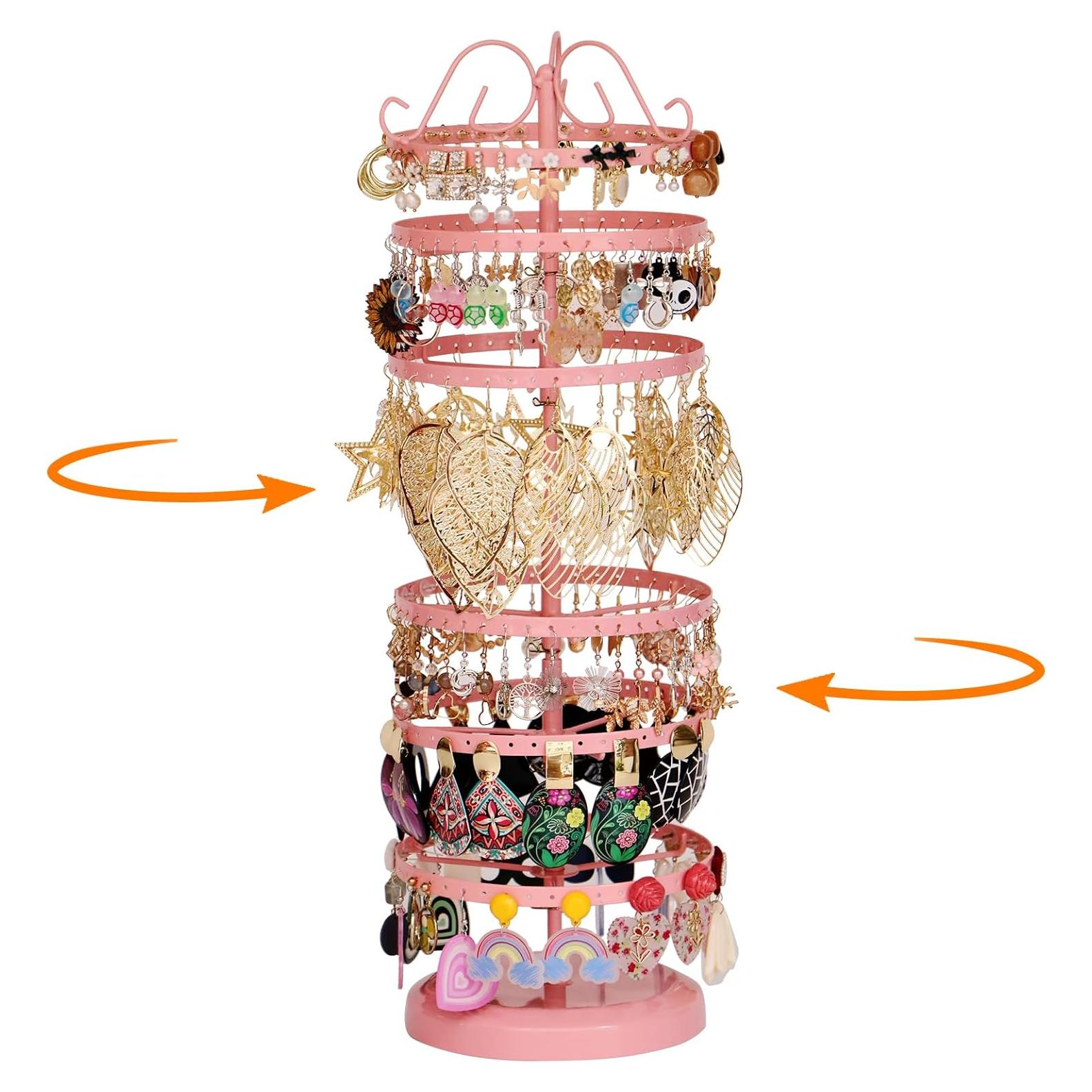 Organizador de Joyería Rotativo 6 Niveles 17Dec Rosa