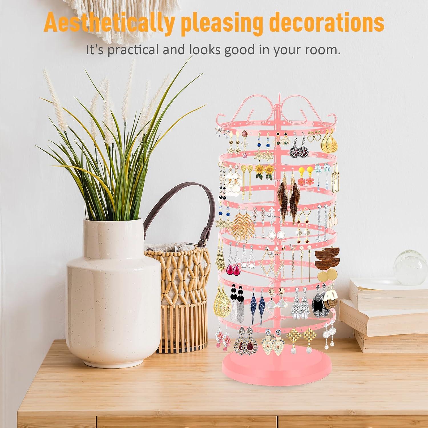 Organizador de Joyería Rotativo 6 Niveles 17Dec Rosa