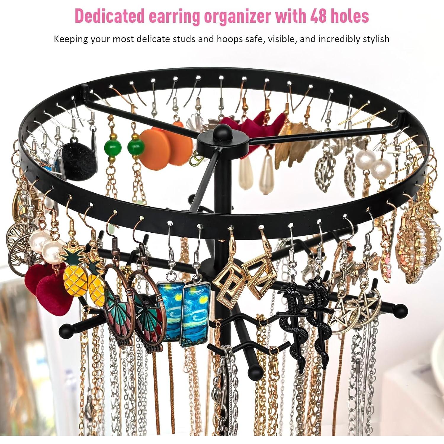 Organizador de Joyería Rotativo 360° 2 Niveles 17Dec