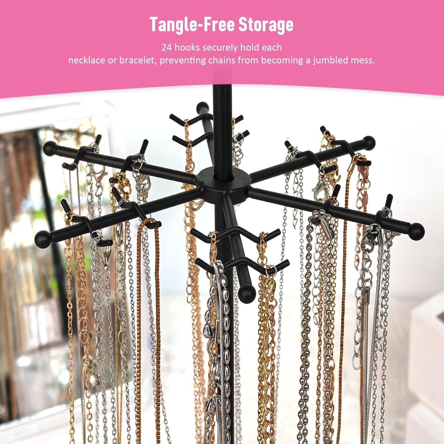 Organizador de Joyería Rotativo 360° 2 Niveles 17Dec Negro