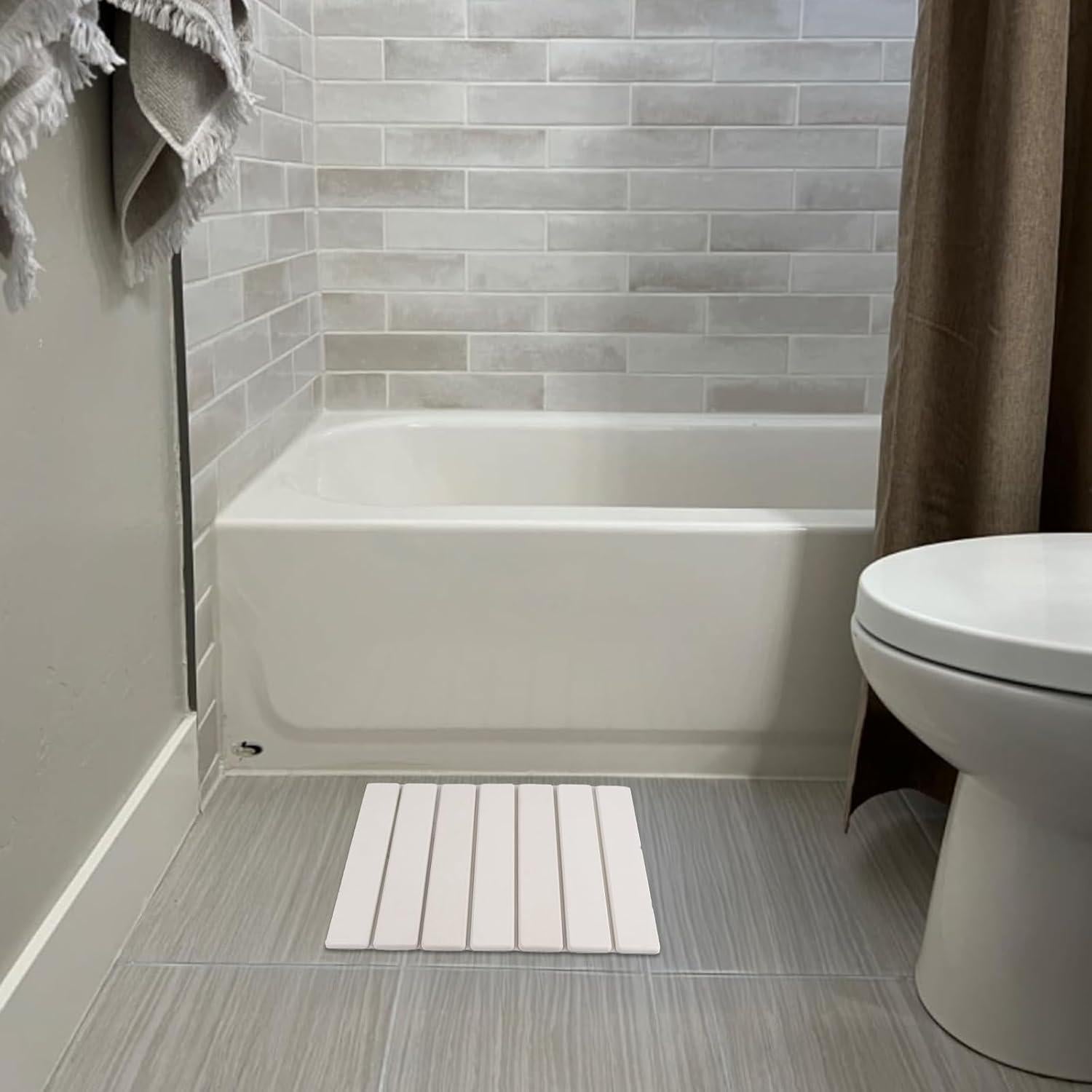 Alfombrilla de Diatomita Ecológica para Secar Platos 40x30 cm - Blanca