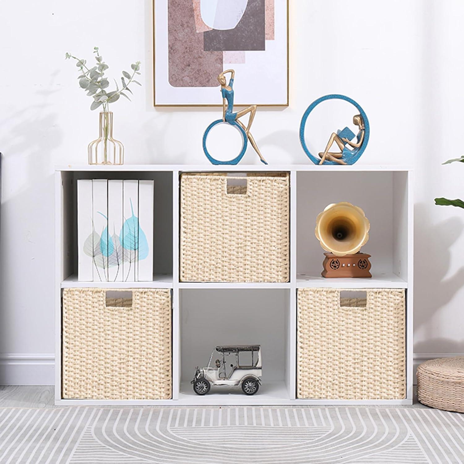 Juego de 2 Cestas de Almacenamiento Vagusicc de Mimbre 23 cm