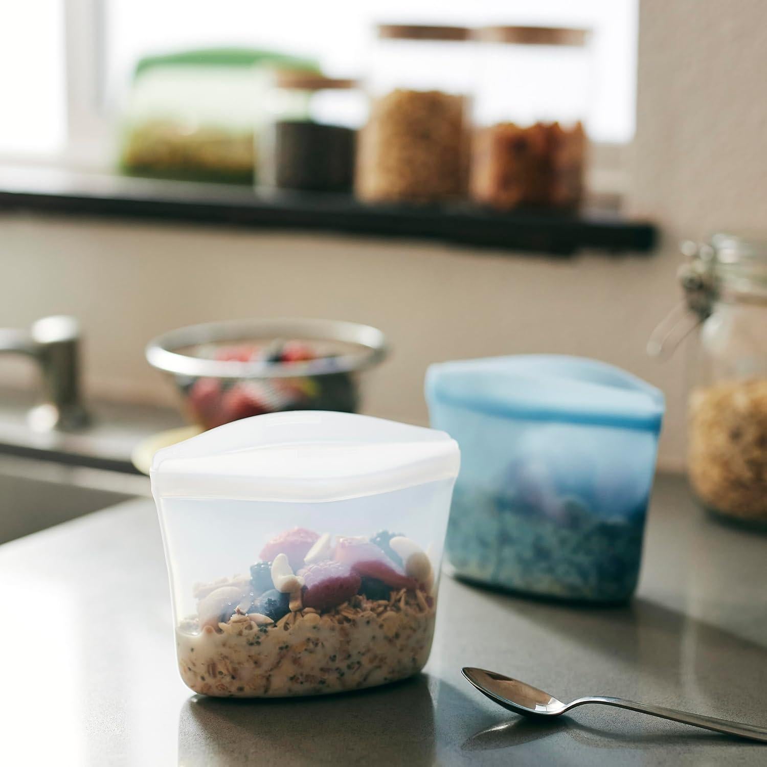 Tazón de Almacenamiento Reutilizable Stasher 1 Taza Azul