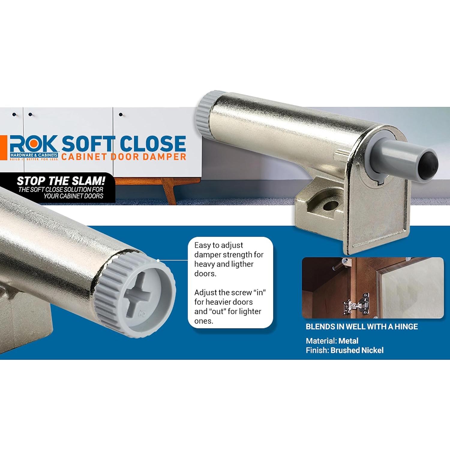 Cierre Suave para Puertas de Gabinete Rok SCD101 Metal Zinc