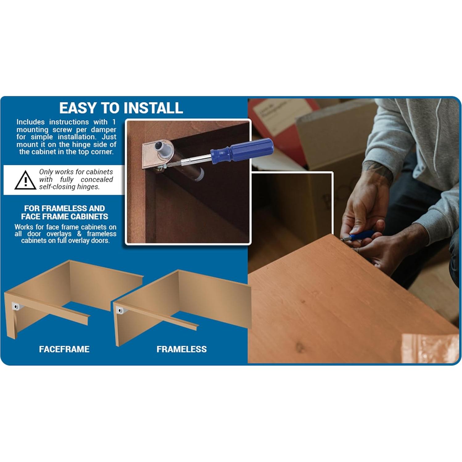 Cierre Suave para Puertas de Gabinete Rok SCD101 Metal Zinc