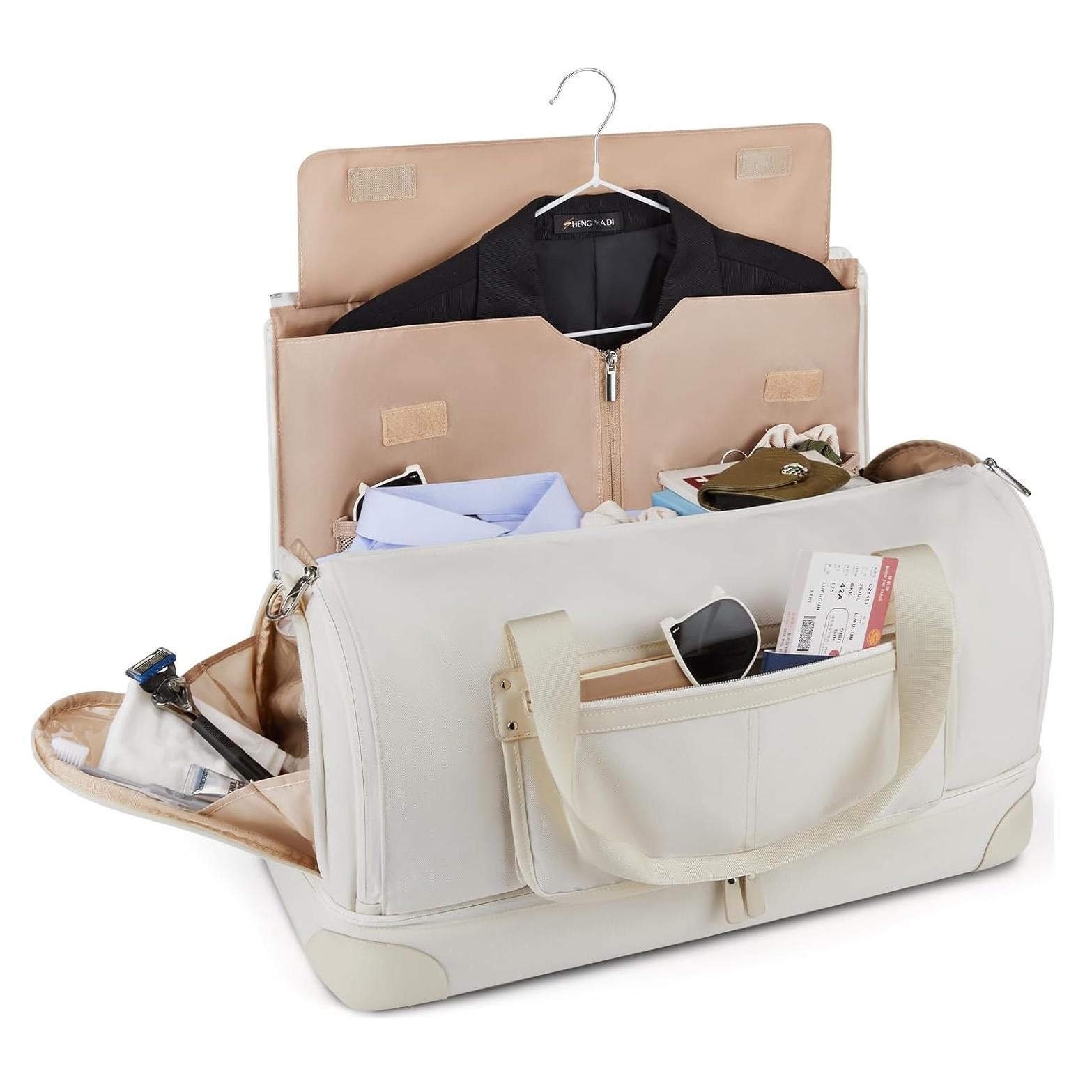 Bolsa de Ropa Duffle BAGSMART Beige 2 en 1 para Mujeres