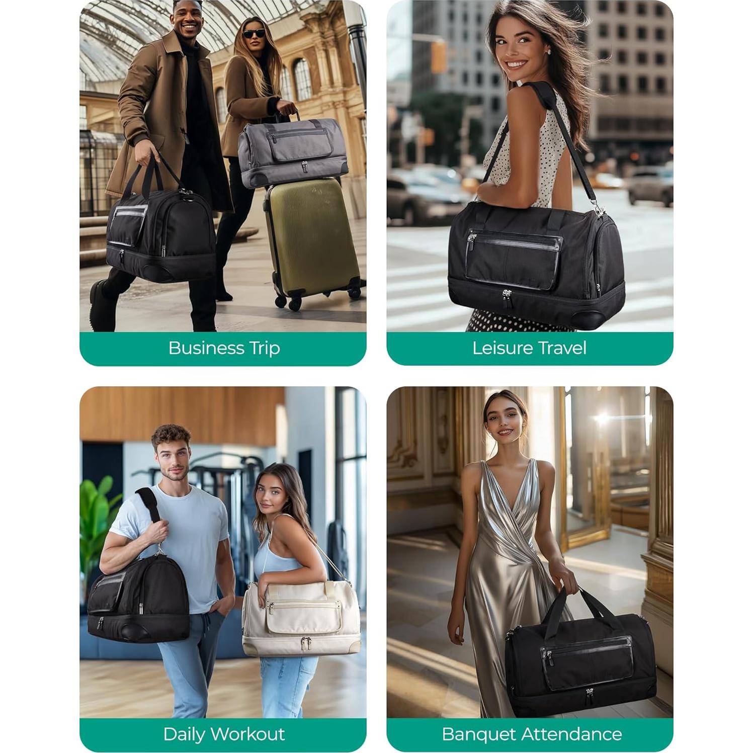 Bolsa de Ropa Duffle BAGSMART Beige 2 en 1 para Mujeres