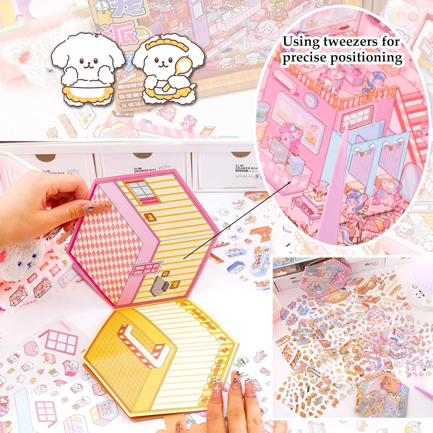 Libro de Pegatinas 3D Reutilizables Xuoent - 14 Escenas