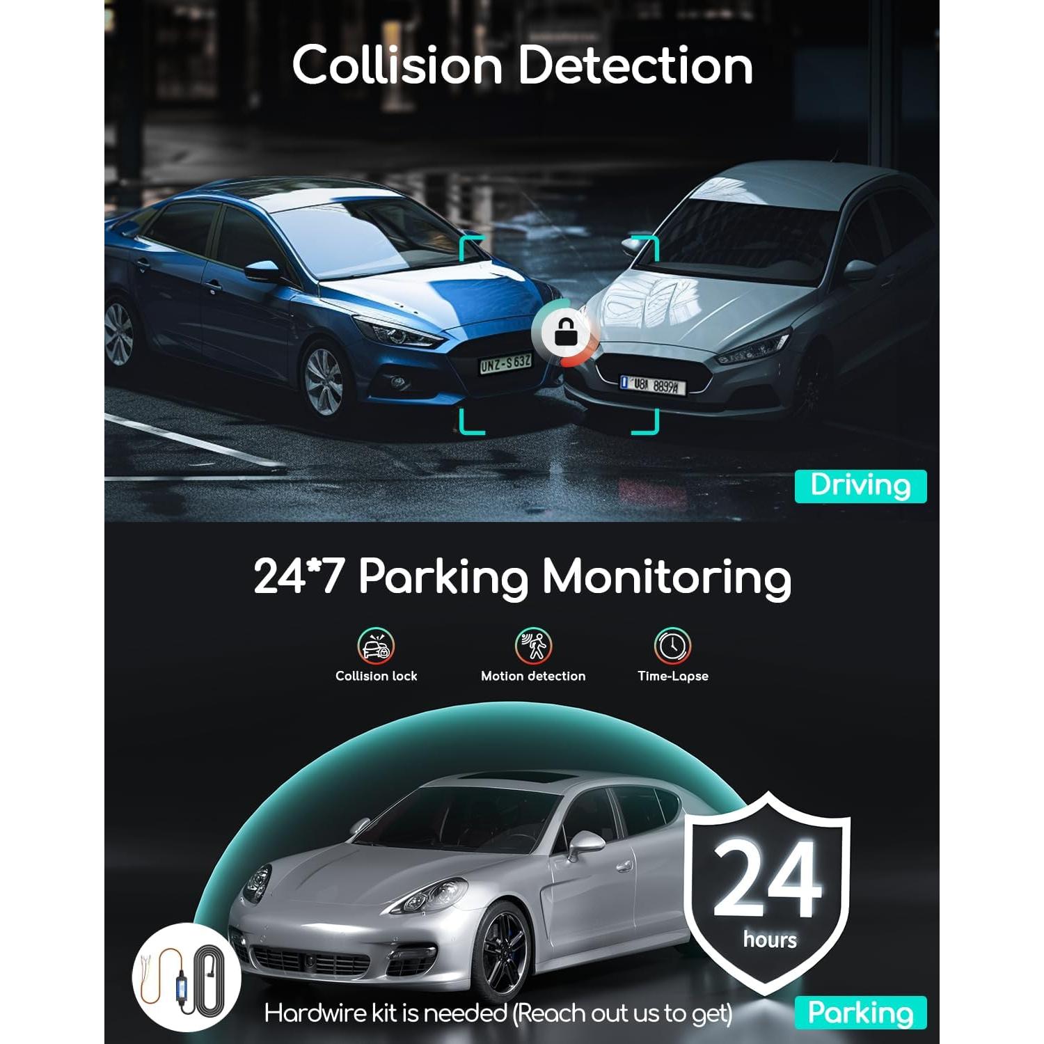 Cámara de Salpicadero COOAU D20 Doble 2.5K 1080P con GPS y WiFi