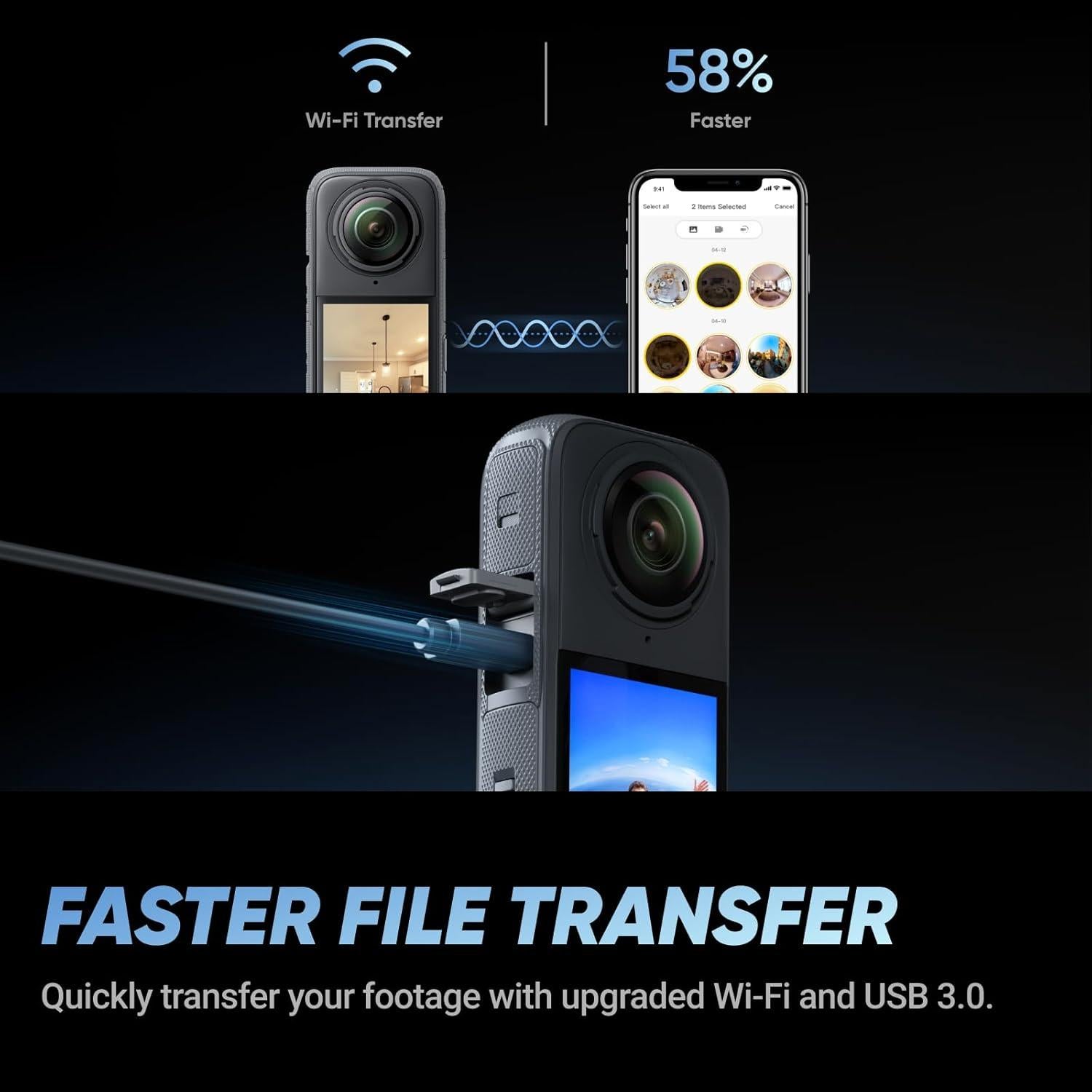 Cámara 360° Insta360 X4 - Video 8K, Foto 72MP, Paquete Completo