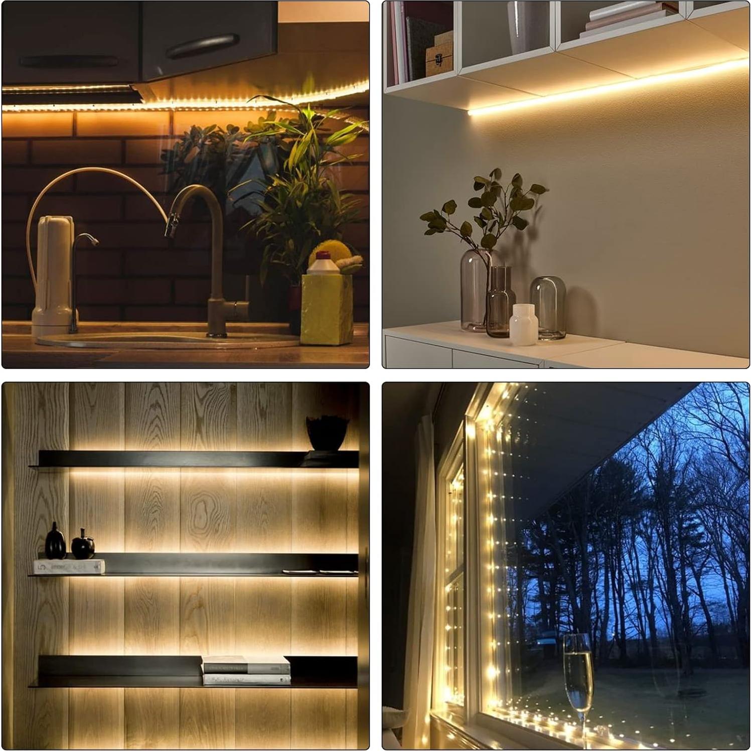 Luz de tira LED blanca cálida 5.0M Linstaine 300 LEDs USB