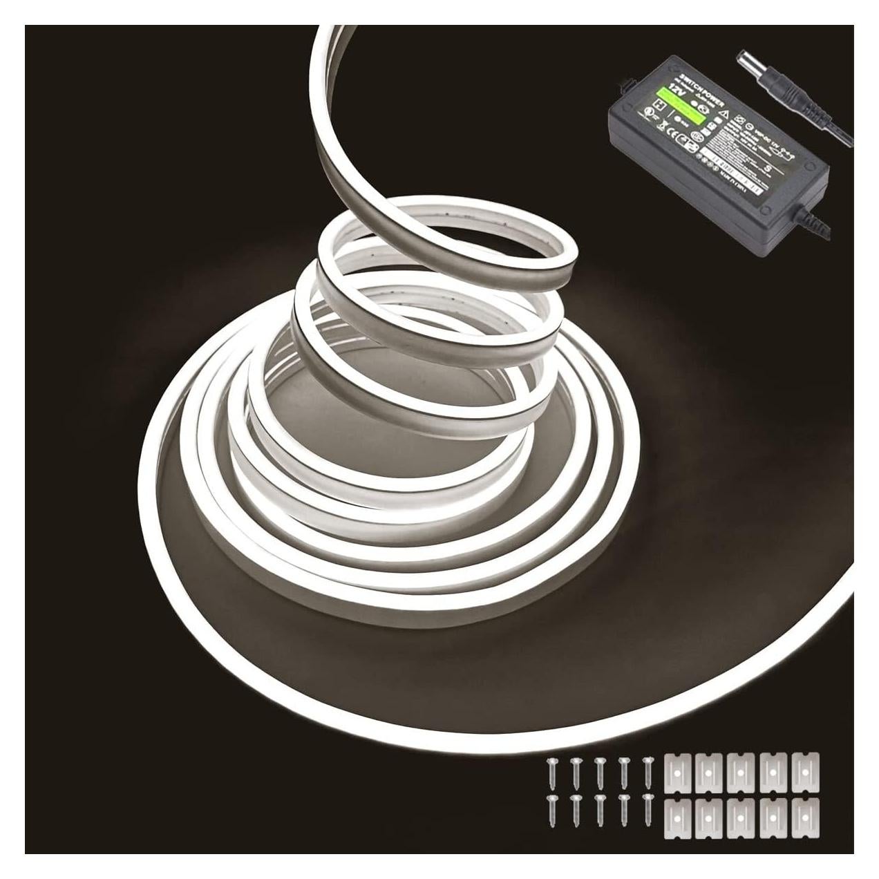 Luces de tira LED Neón MaxLaxer 5m 12V Impermeables Blancas