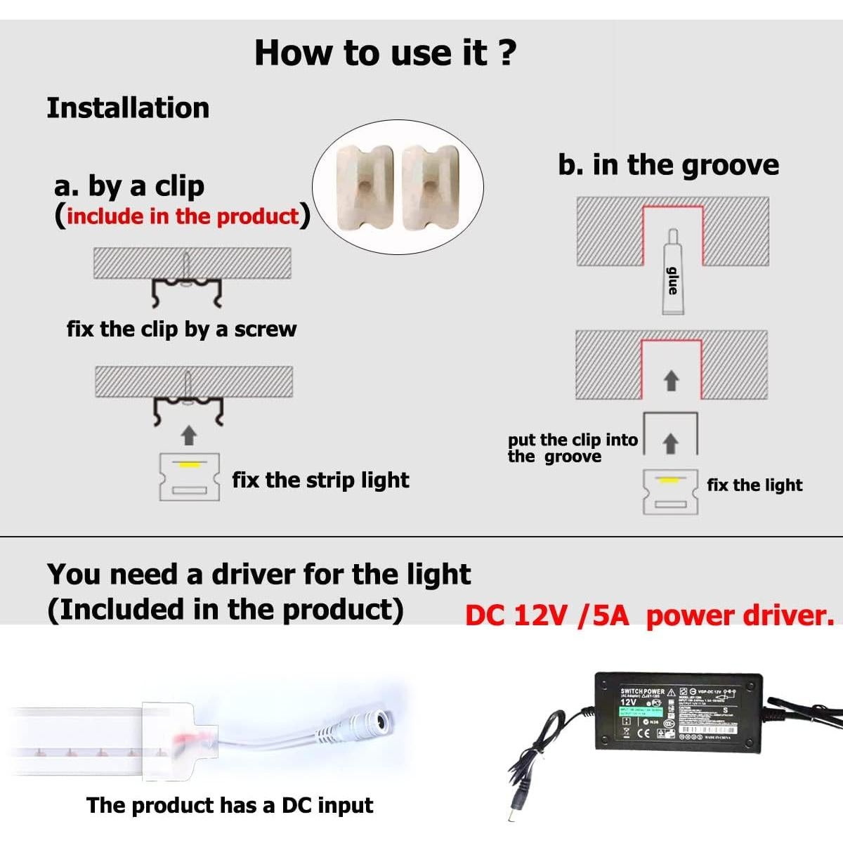 Luces de tira LED Neón MaxLaxer 5m 12V Impermeables Blancas