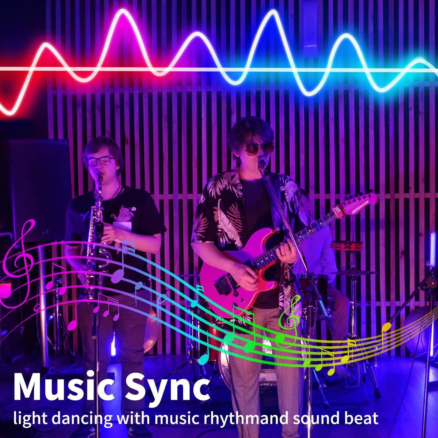 30Ft LED Rope Lights 24V RGB LED Strip Lights with Remote Control APP Control IP65 Waterproof Flexible Neon LED Lights for Bedroom Room Outdoors Décor