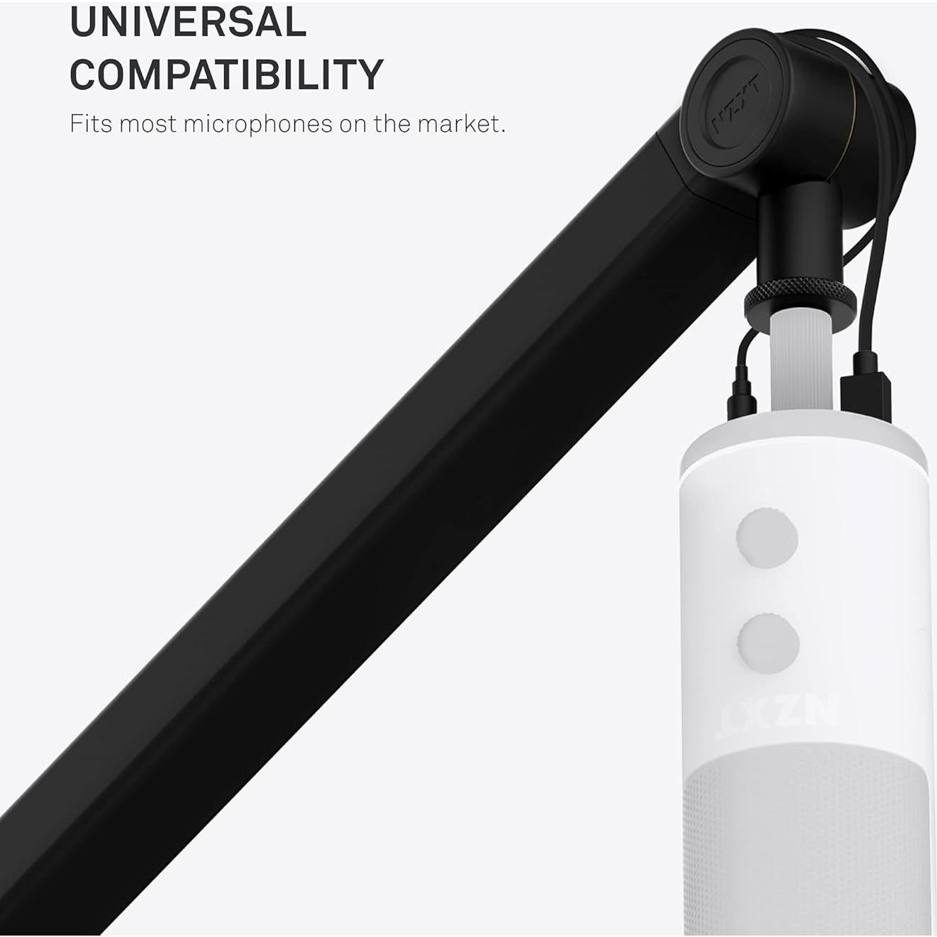NZXT Boom Arm - AP-BOOMA-B1 - Streaming Microphone Boom Arm - Discreetly Store USB & XLR Cables - Smooth and Silent - Cable Channel Covers - Black