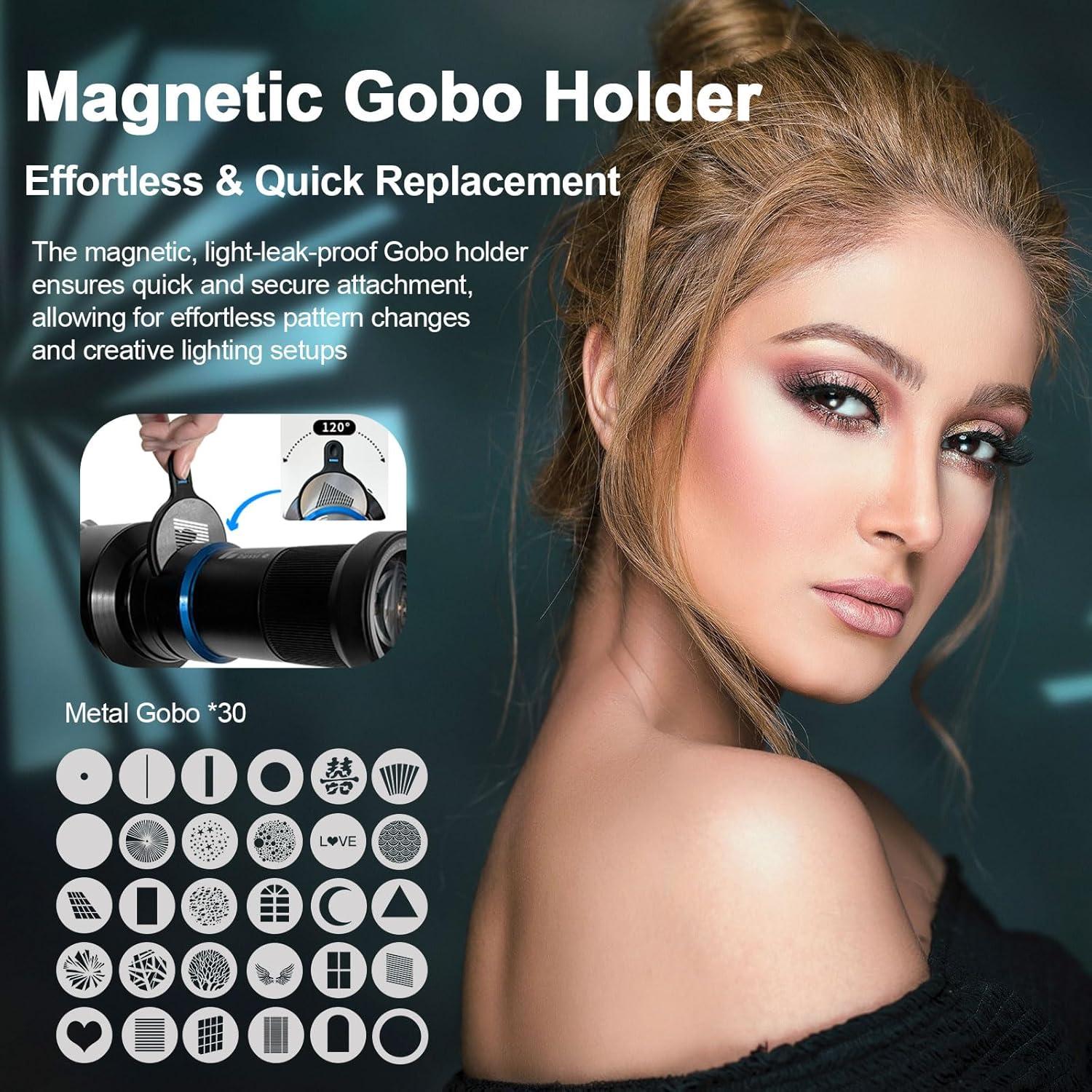 Snoot Óptico Bussi MG06 Max con 40 Gobos y Lente 36°