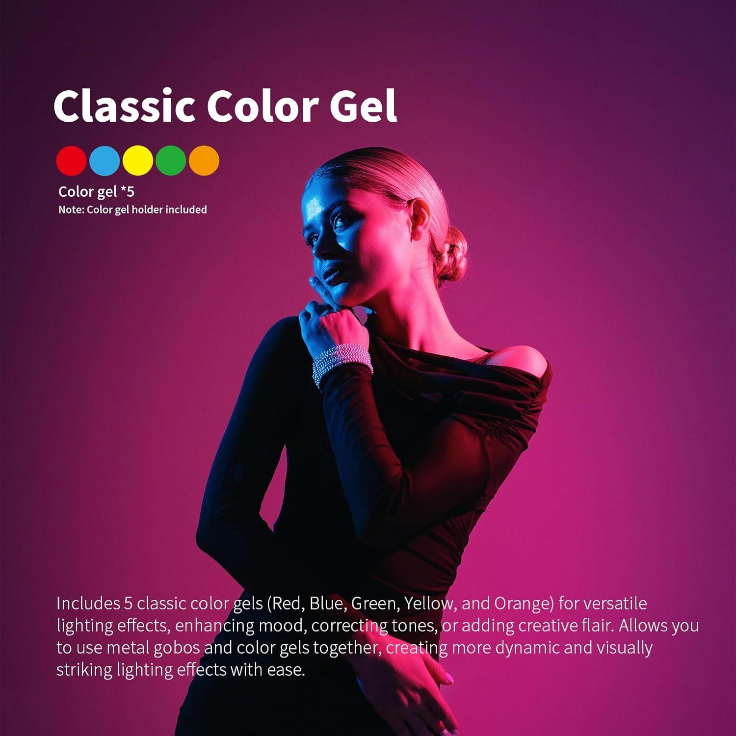 Snoot Óptico Bussi MG06 Max con 40 Gobos y Lente 36°