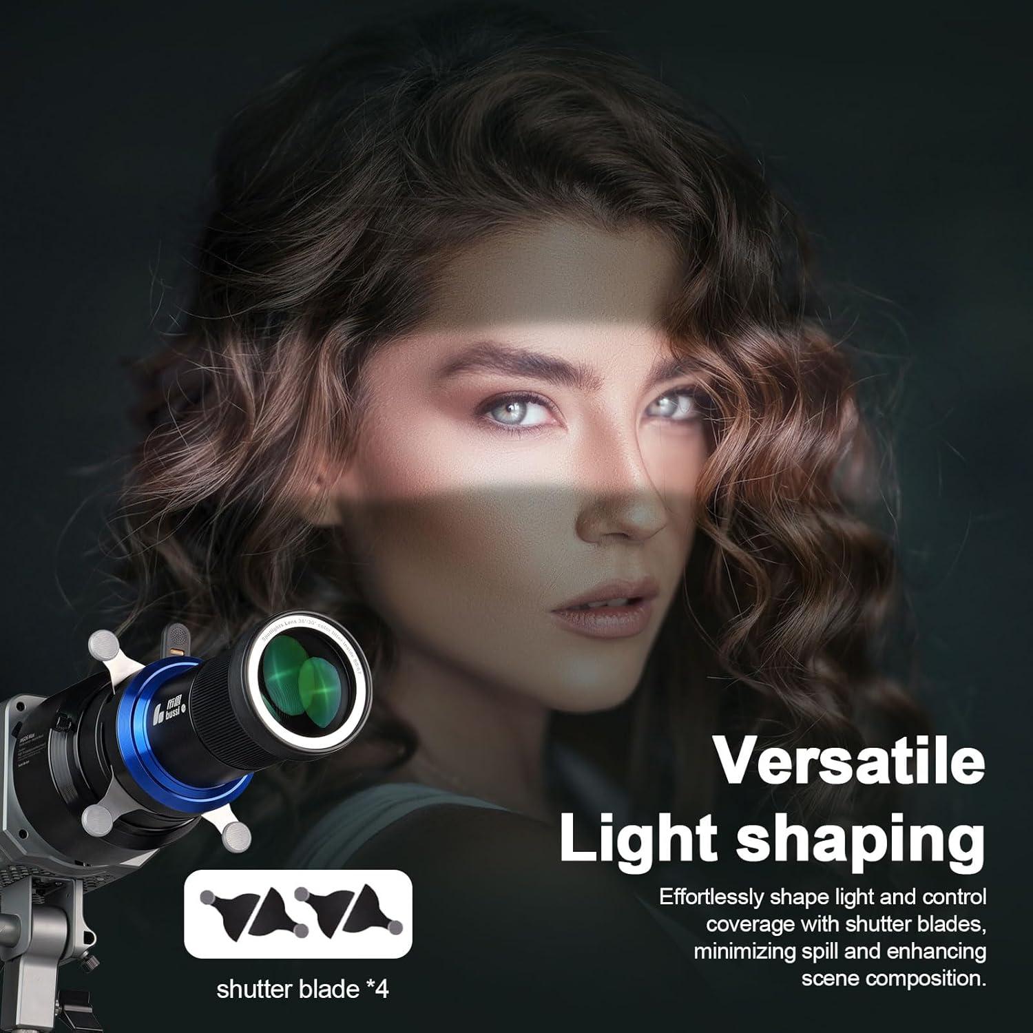 Snoot Óptico Bussi MG06 Max con 40 Gobos y Lente 36°