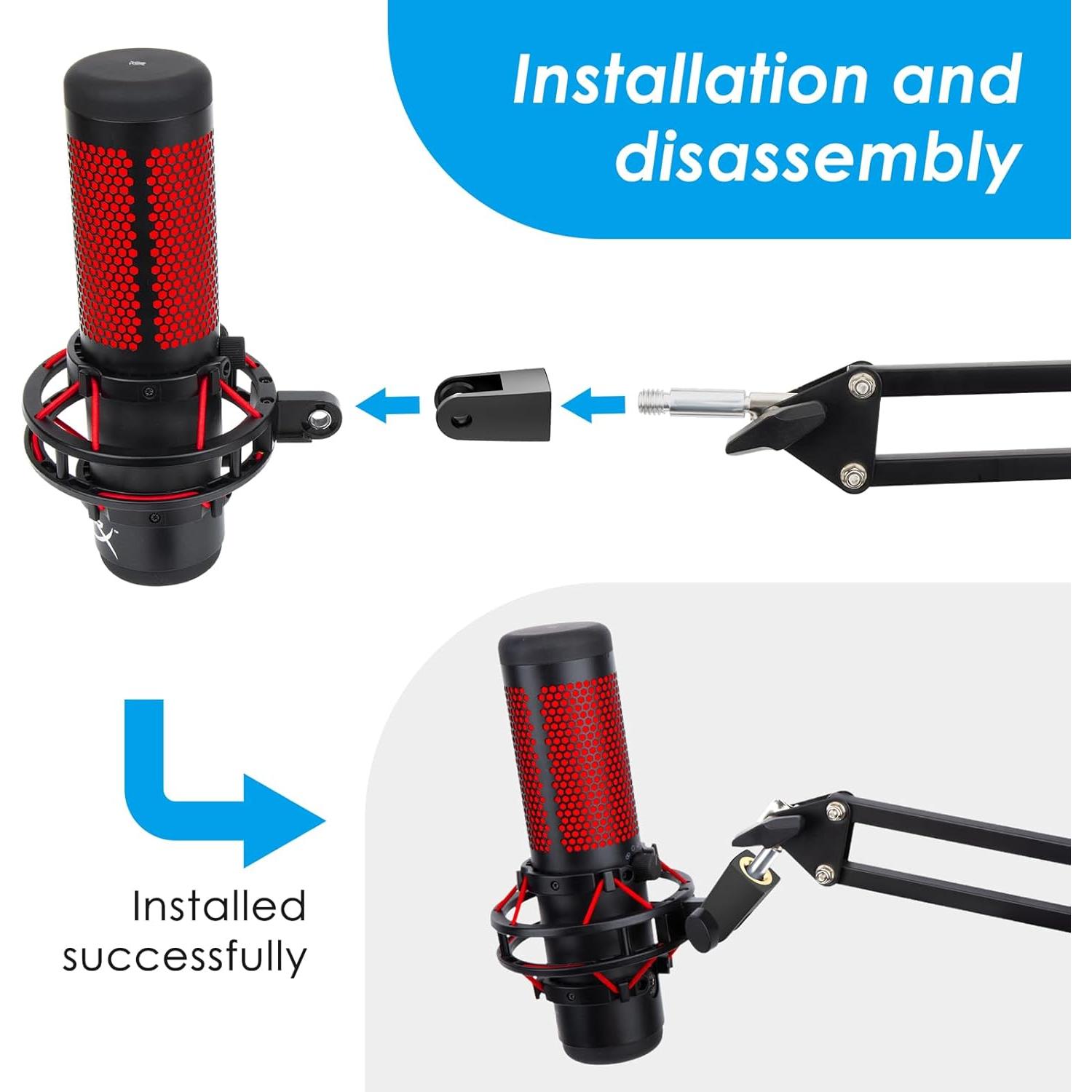 Adaptador de Montaje para Micrófono QuadCast Youshares - Acero
