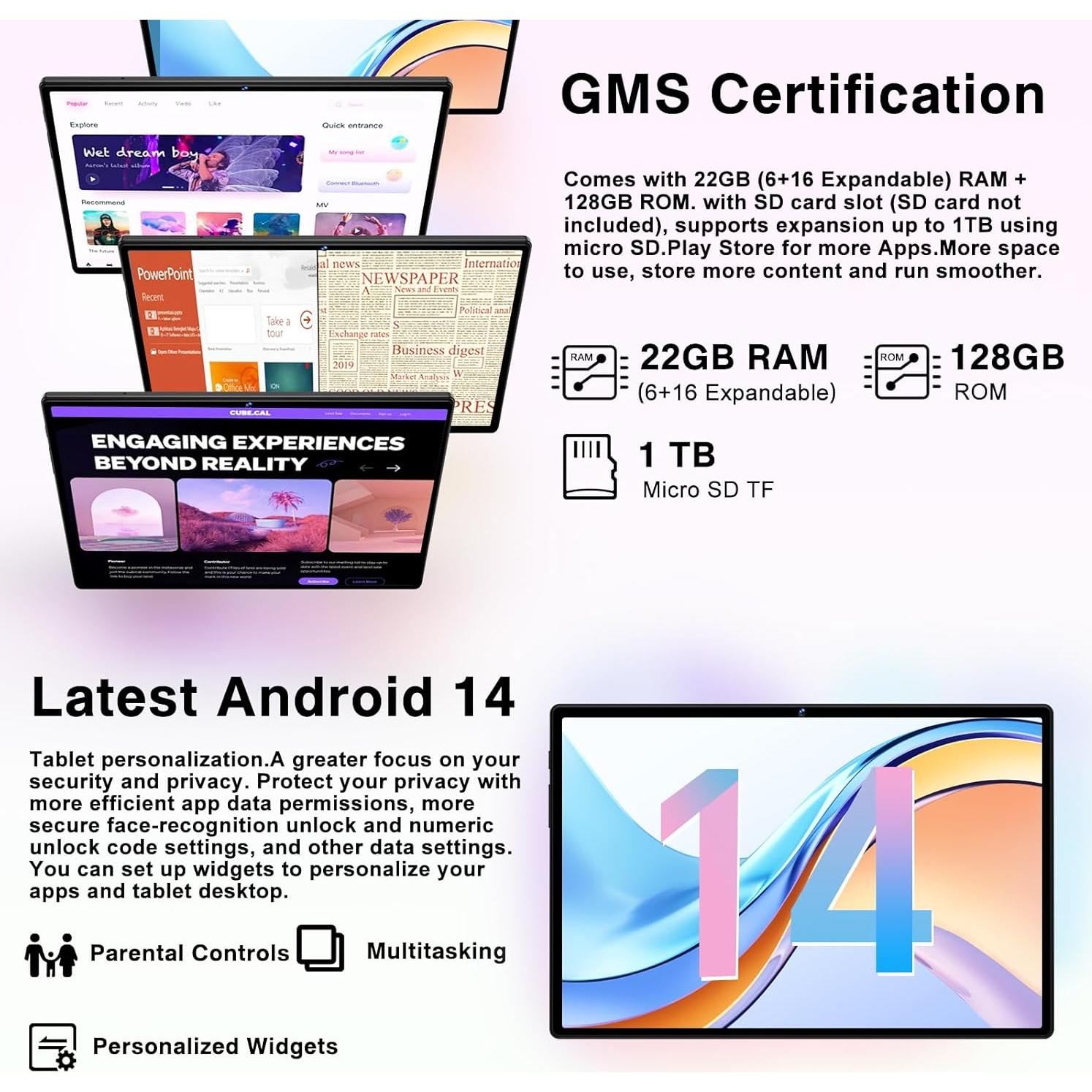 Tableta DEERTiME E9 Android 14 10.1" 22GB RAM 128GB ROM