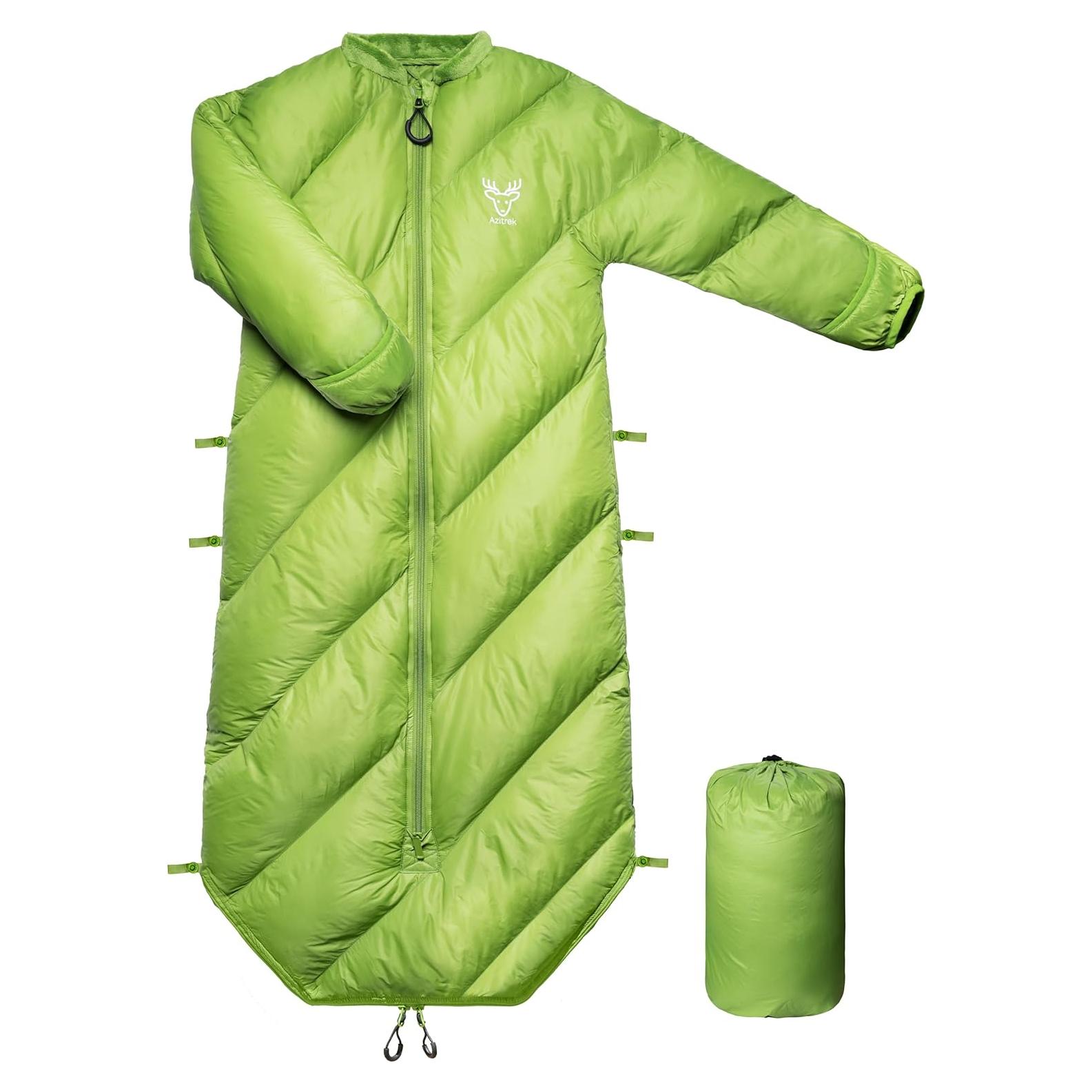 Saco de Dormir Niños AZITREK 2-4 Años Acolchado Verde