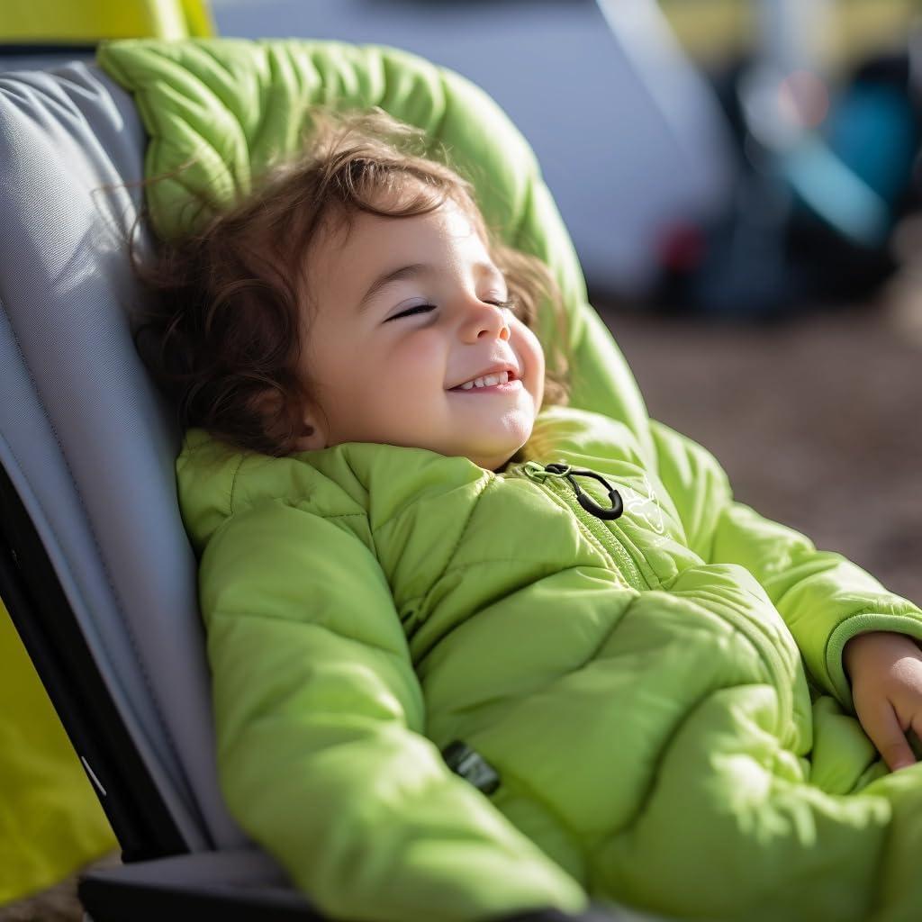 Saco de Dormir Niños AZITREK 2-4 Años Acolchado Verde