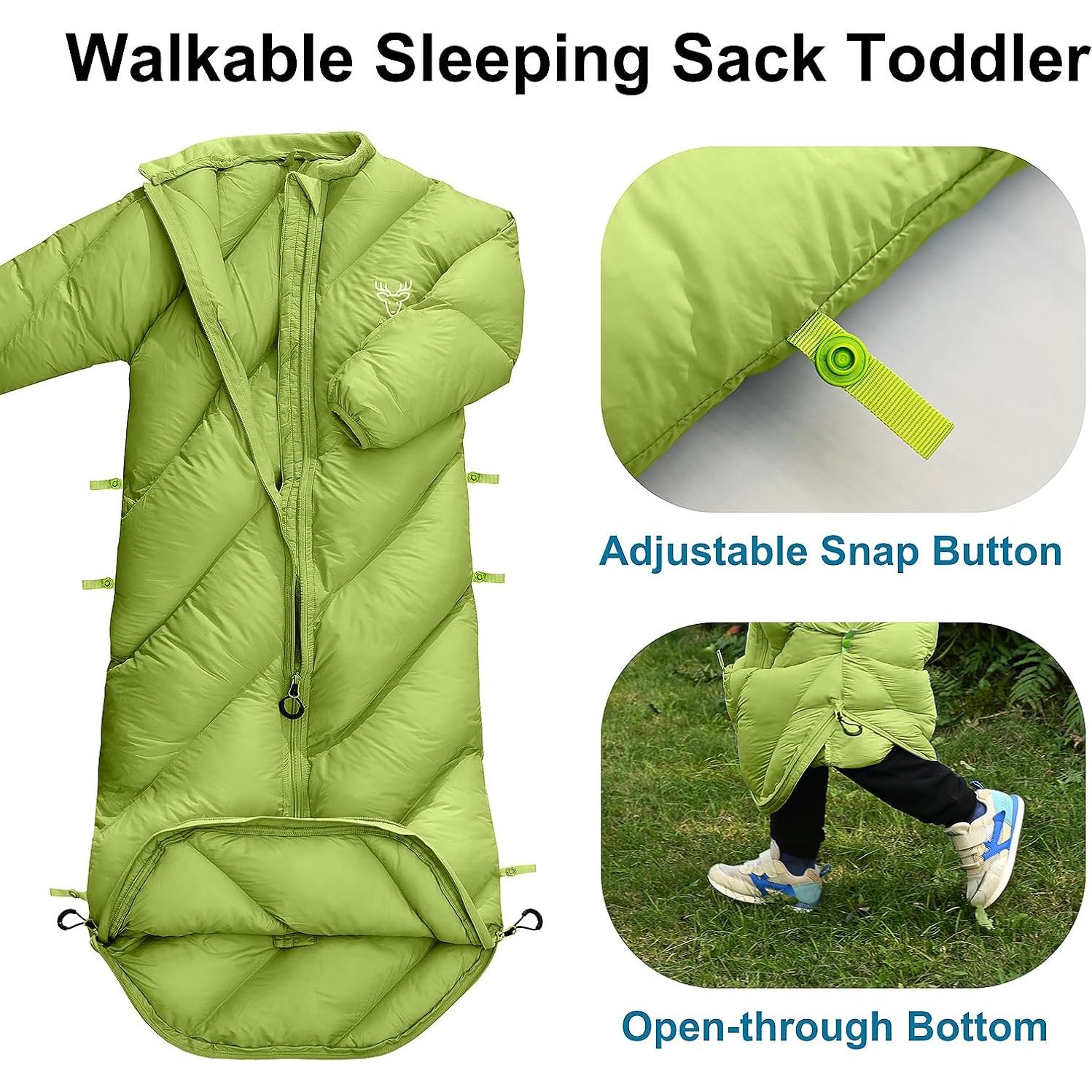 Saco de Dormir Niños AZITREK 2-4 Años Acolchado Verde