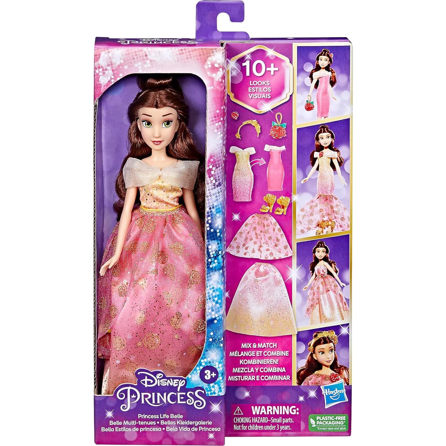 Muñeca de Moda Belle Princesa Disney 11" con 7 Accesorios