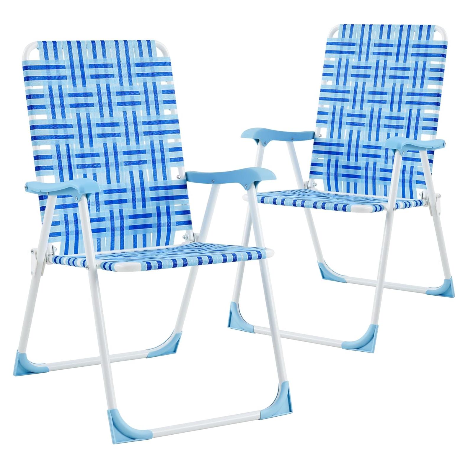 Juego de 2 Sillas de Playa Plegables Yaheetech Azul