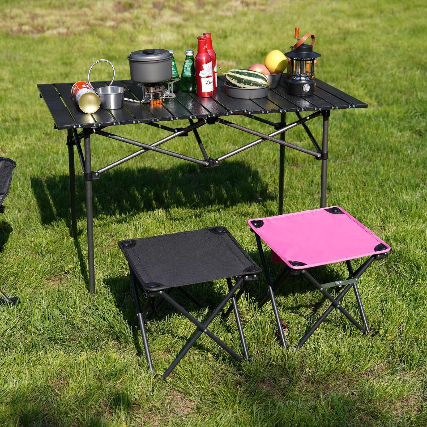Taburete Plegable Portátil Opliy Negro 145 kg Camping Jardinería