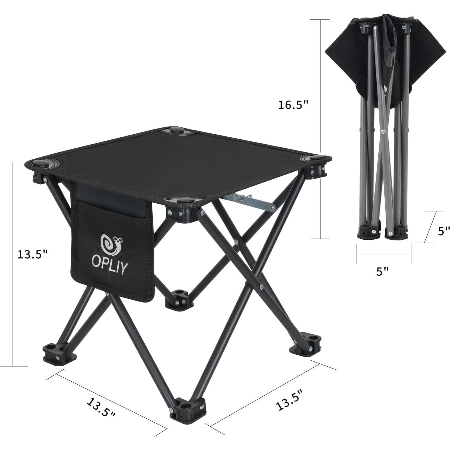 Taburete Plegable Portátil Opliy Negro 145 kg Camping Jardinería