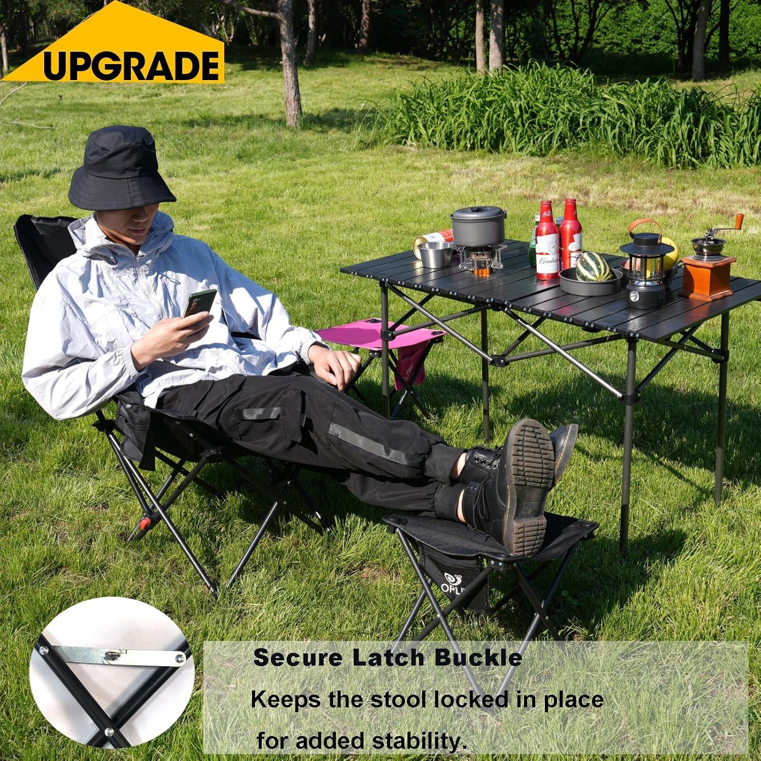 Taburete Plegable Portátil Opliy Negro 145 kg Camping Jardinería