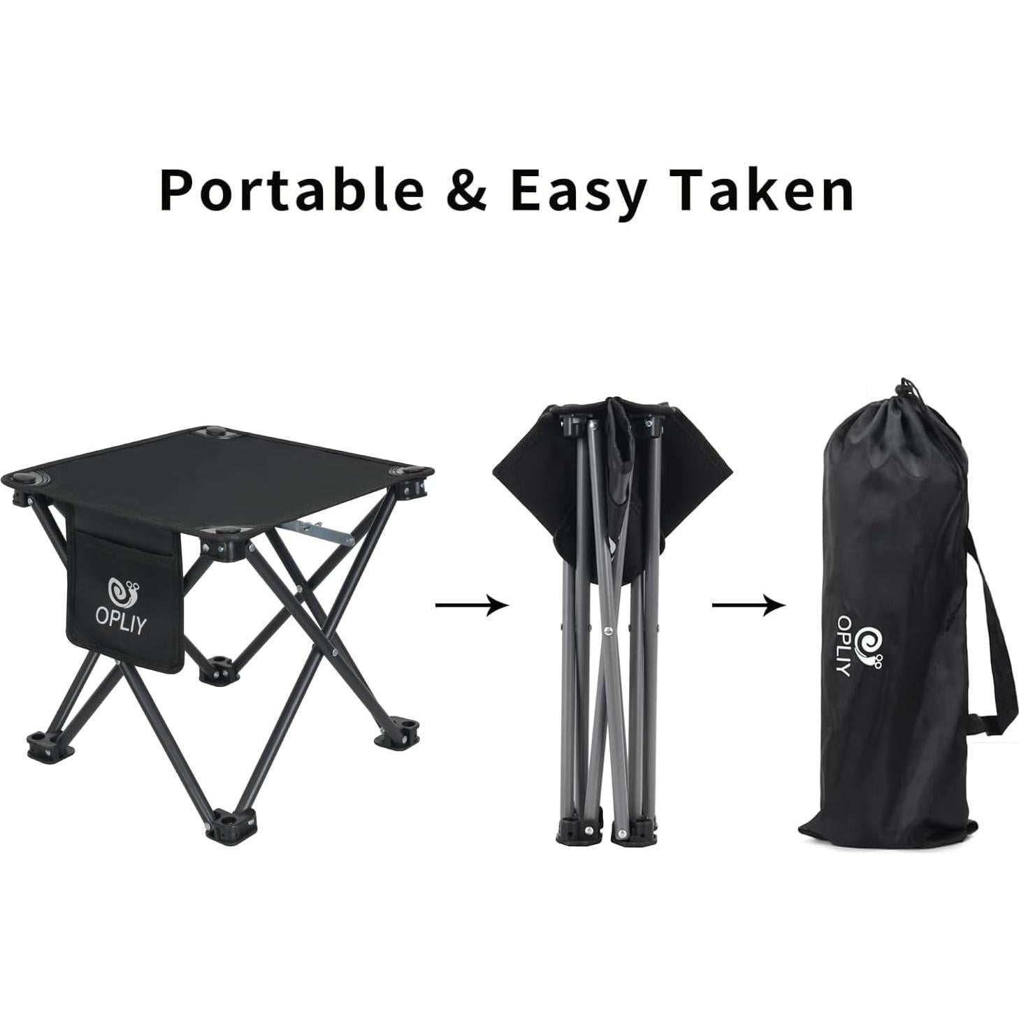 Taburete Plegable Portátil Opliy Negro 145 kg Camping Jardinería