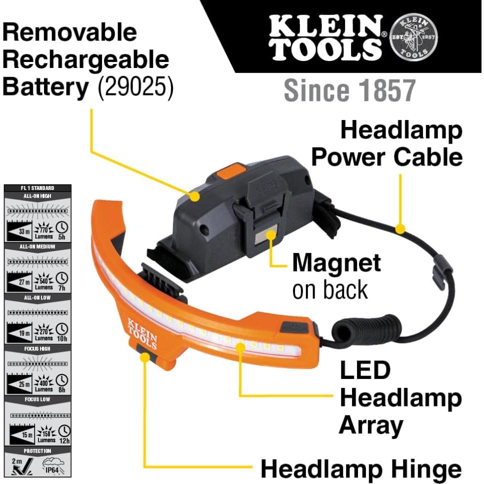 Linterna Frontal LED Klein Tools KHH56308 770 Lúmenes Recargable