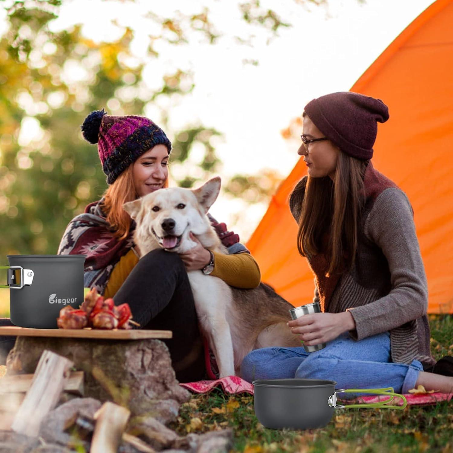 Set de Cocina Camping Bisgear 12 Piezas Aluminio Portátil