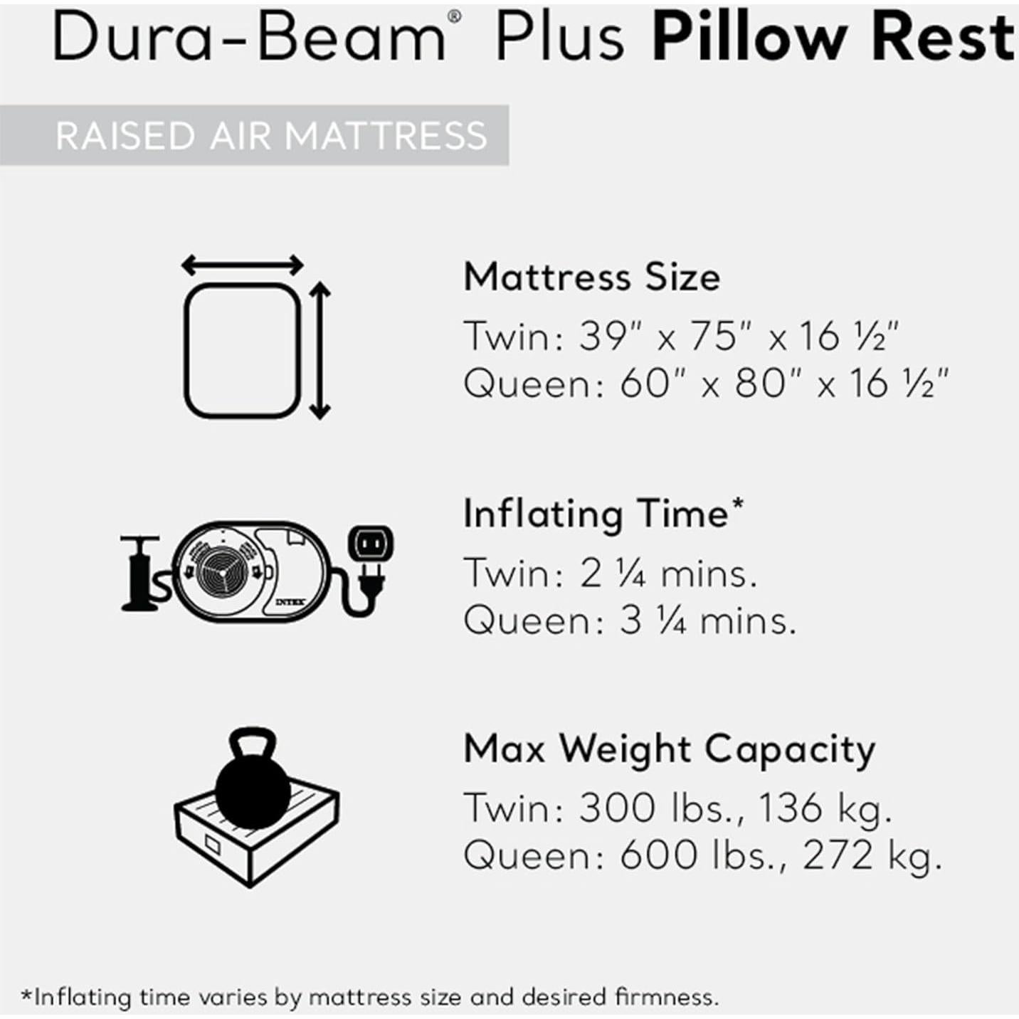 Colchón Inflable Elevado INTEX Individual con Bomba y Almohada