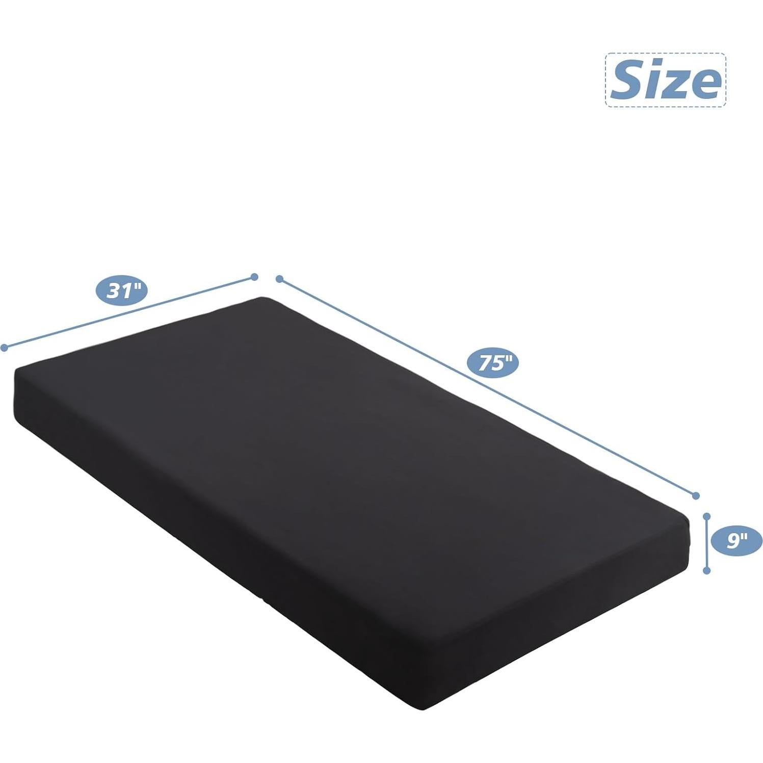 Sábanas de Cuna URZGU 31x75 cm Ajustables Microfibra Negra