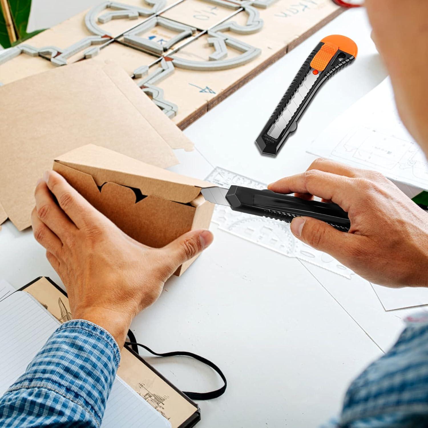 Cuchillos Utilitarios DIYSELF 12-Pack Retráctiles 18mm Naranja