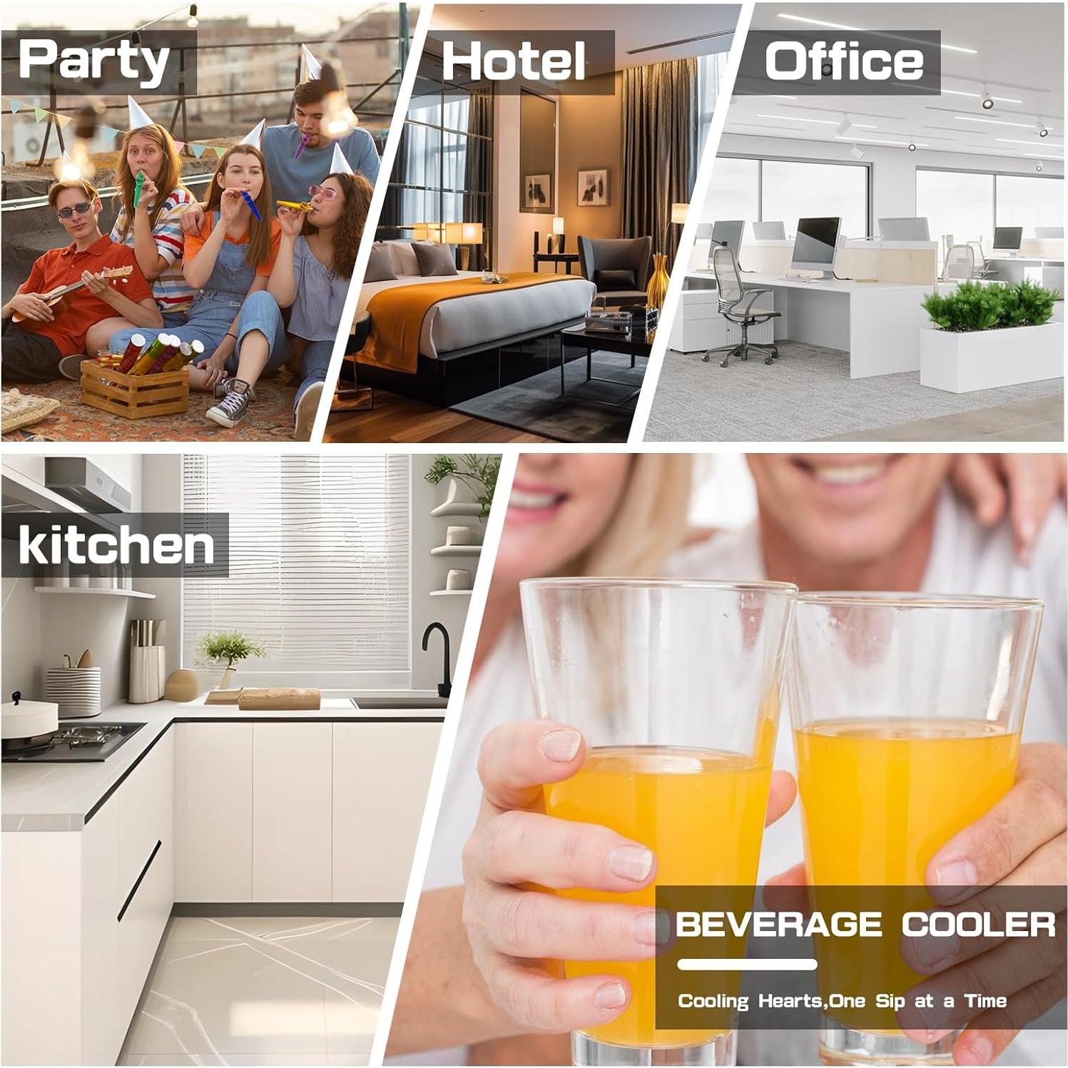 Beverage Refrigerator Cooler, 0.9 Cu.ft Mini Fridge Holds 20 Cans, Glass Door, Digital Temp Control, Quiet Compact Drink Fridge for Soda, Beer, Wine, Office, Dorm, Bar