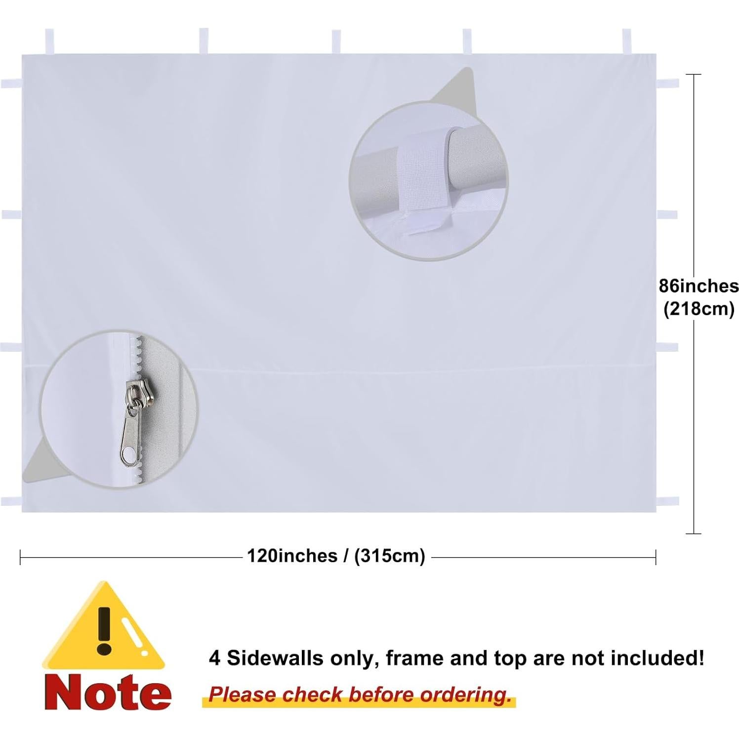 Kit de Paredes Laterales MASTERCANOPY 10x10 Pies Blanco