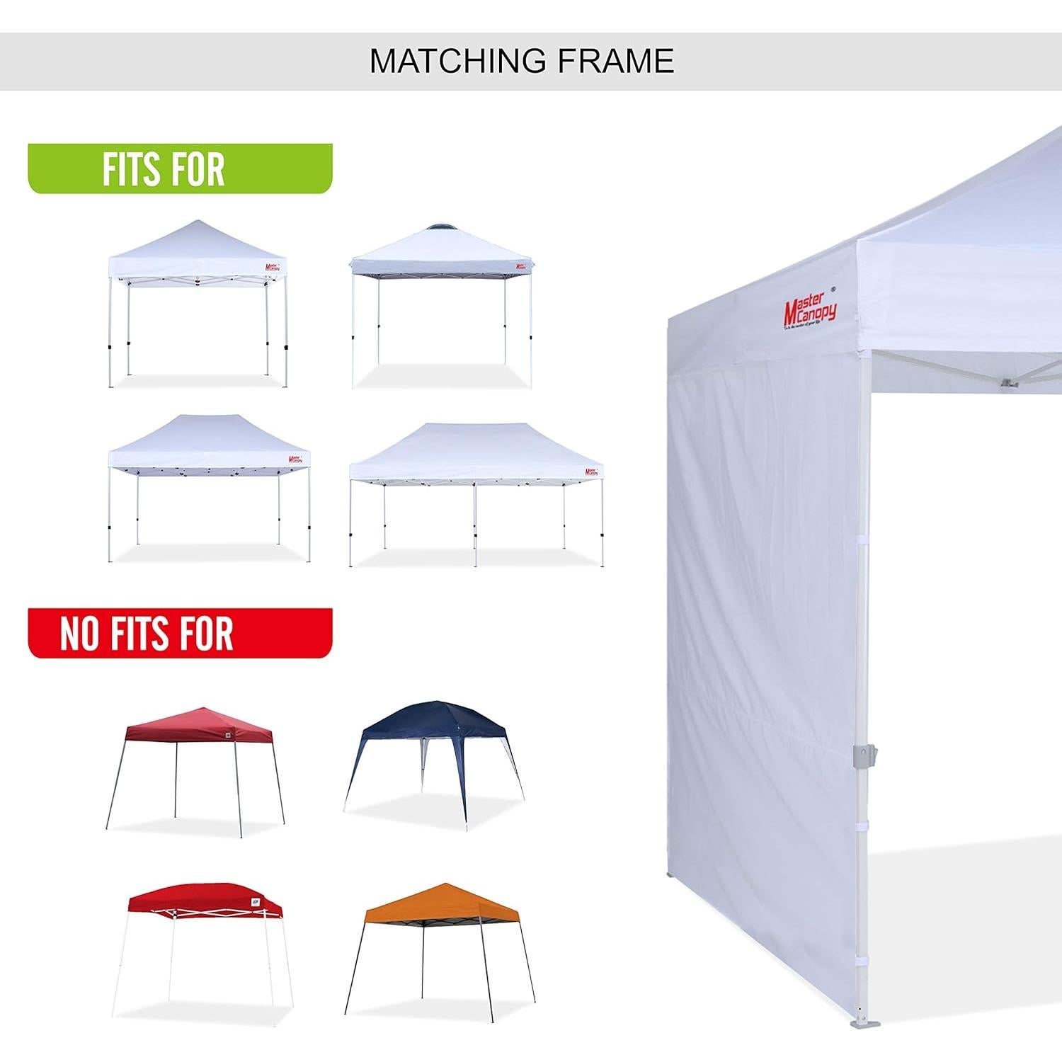 Kit de Paredes Laterales MASTERCANOPY 10x10 Pies Blanco