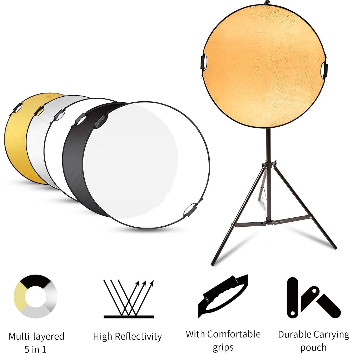 Kit de Soporte para Reflector Selens 24" 5-en-1 Ajustable