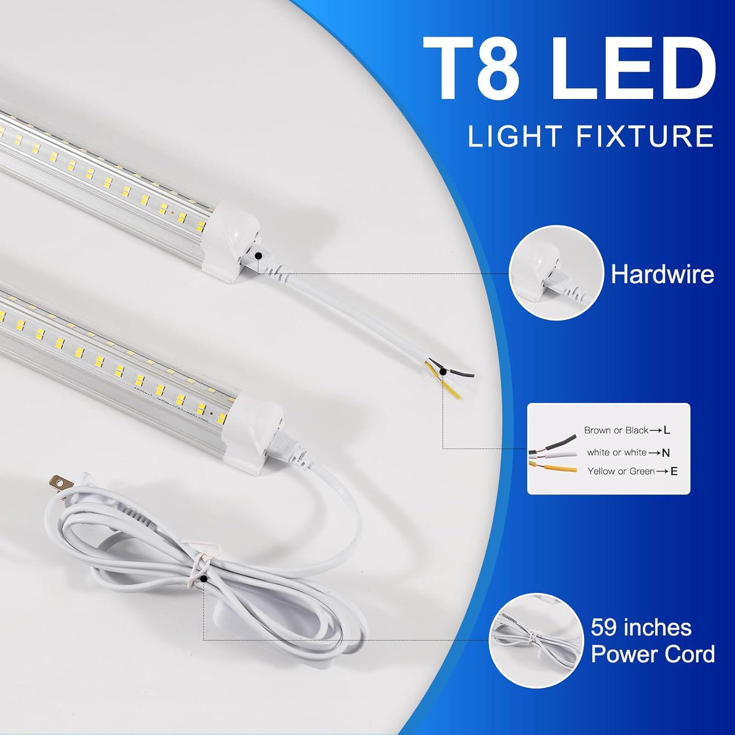 Luces de Taller LED XLNYUUI 4FT 50W 7000LM 2-Pack