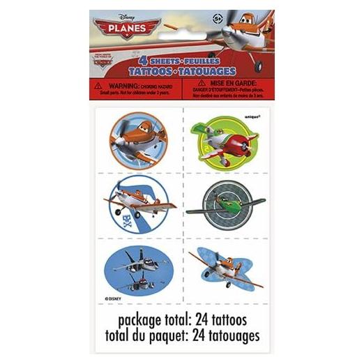 Tatuajes Temporales Disney Planes - 24 Diseños Variados