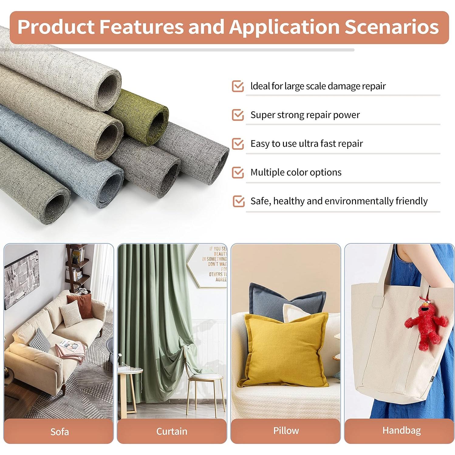 Parche Autoadhesivo de Lino Beige 30.48x101.6 cm KING MOUNTAIN