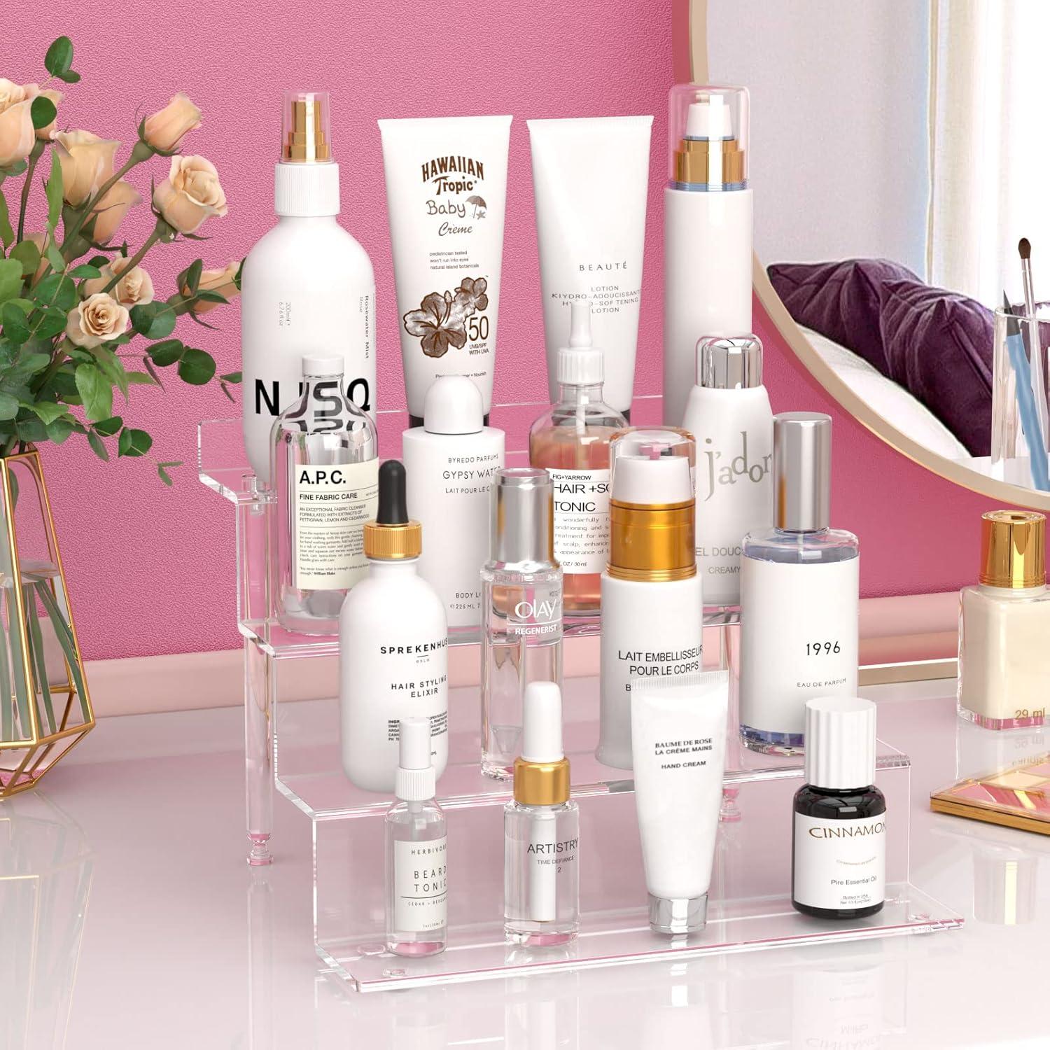 Estante de exhibición acrílico NIUBEE 4 niveles 23 cm transparente